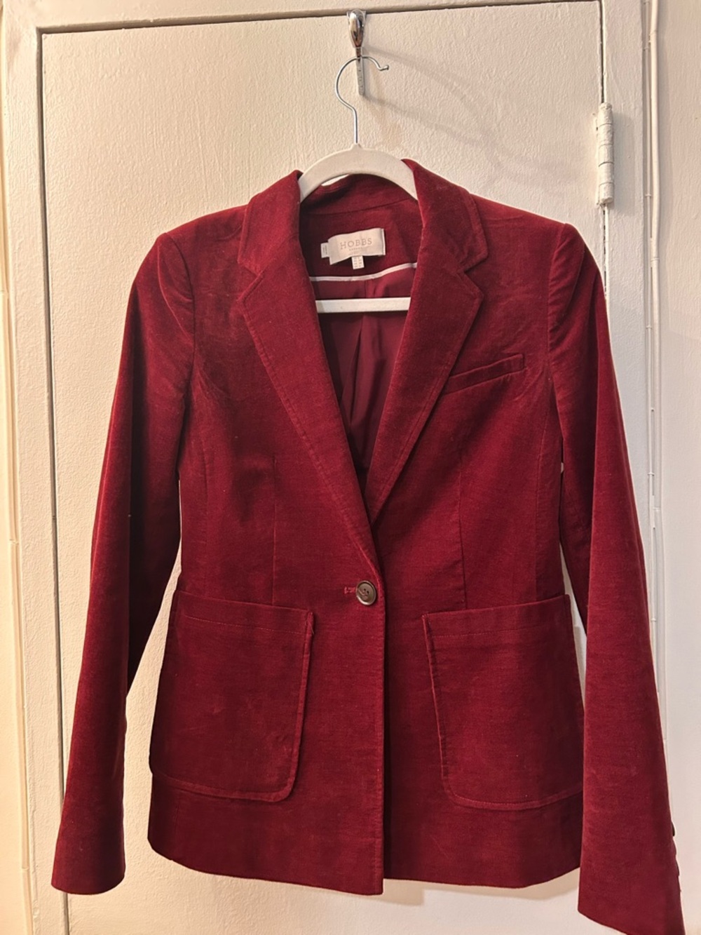 Hobbs Women's Burgundy Corduroy Blazer Jacket